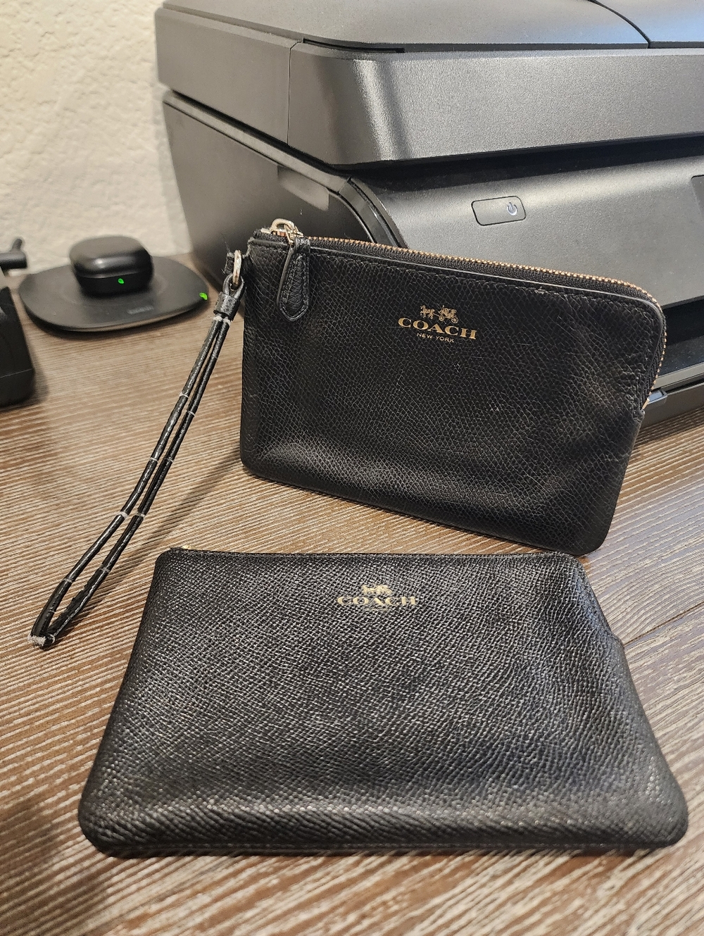 COACH Black Leather Wristlets Set (2)